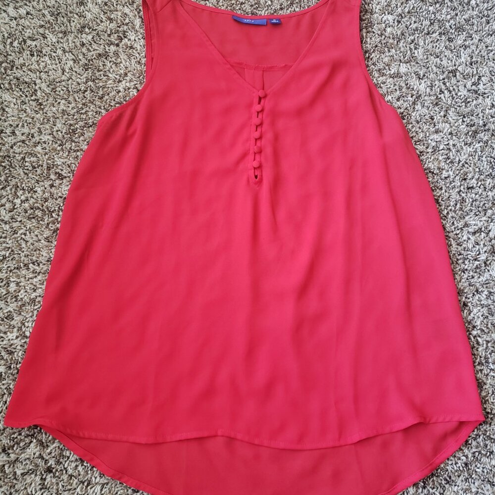 Apt 9 Sleeveless Red Shirt - Picture 2 of 3